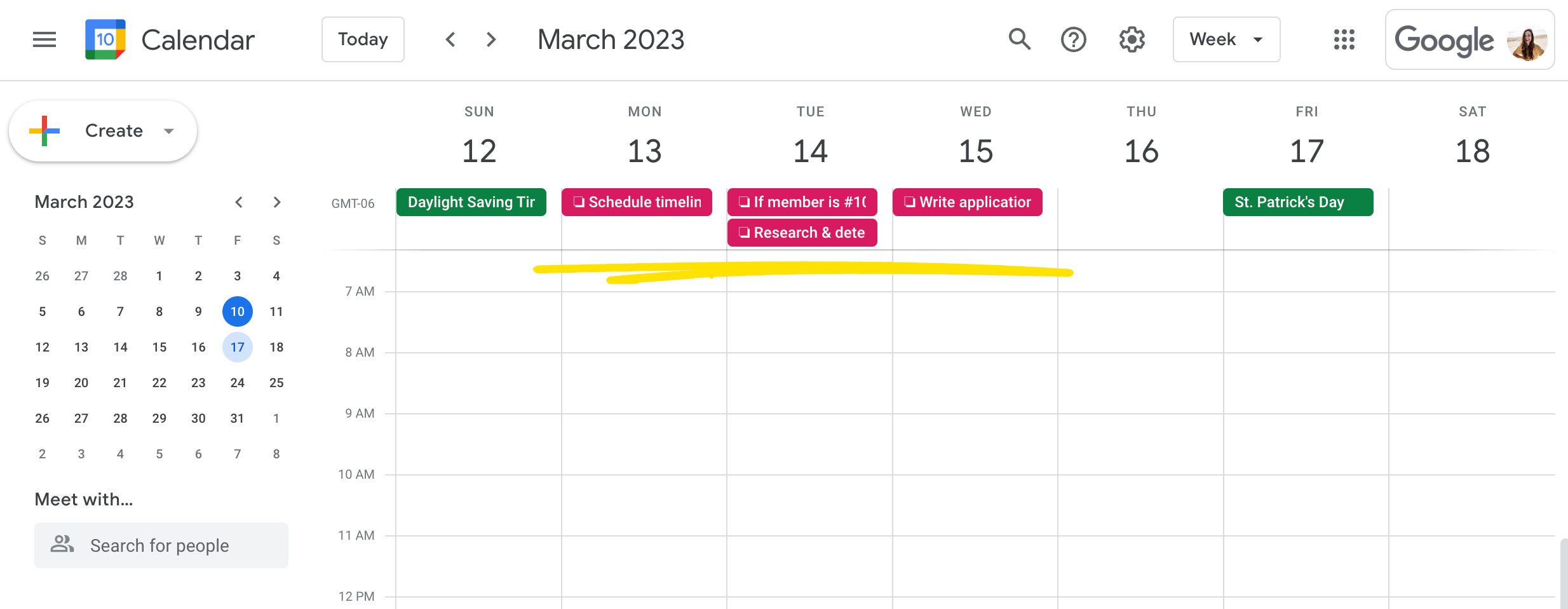 A view of to-do list items from Basecamp scheduled and synced with Google Calendars