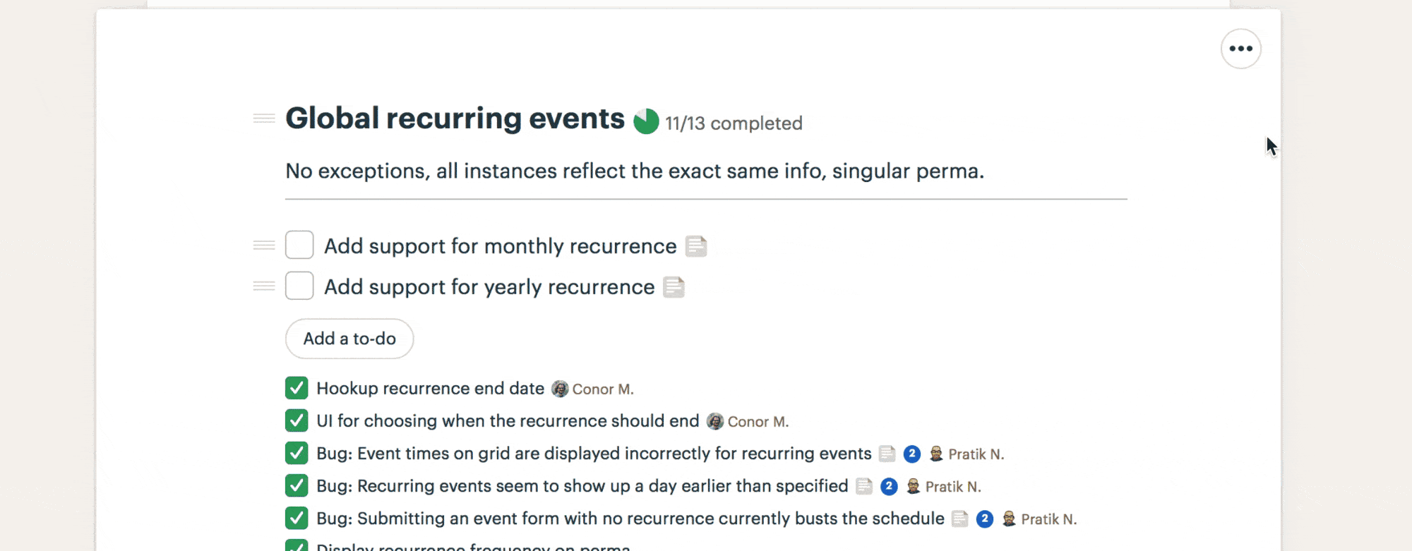 adding a to-do list to a Hill Chart