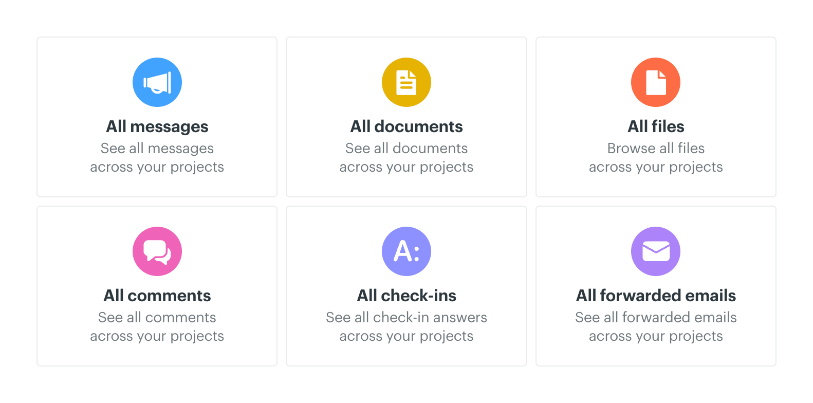 All new Everything pages for account-wide aggregation